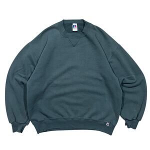 Vintage 90s Russell Athletic Green Blank Sweatshirt Men’s L Essential USA Made